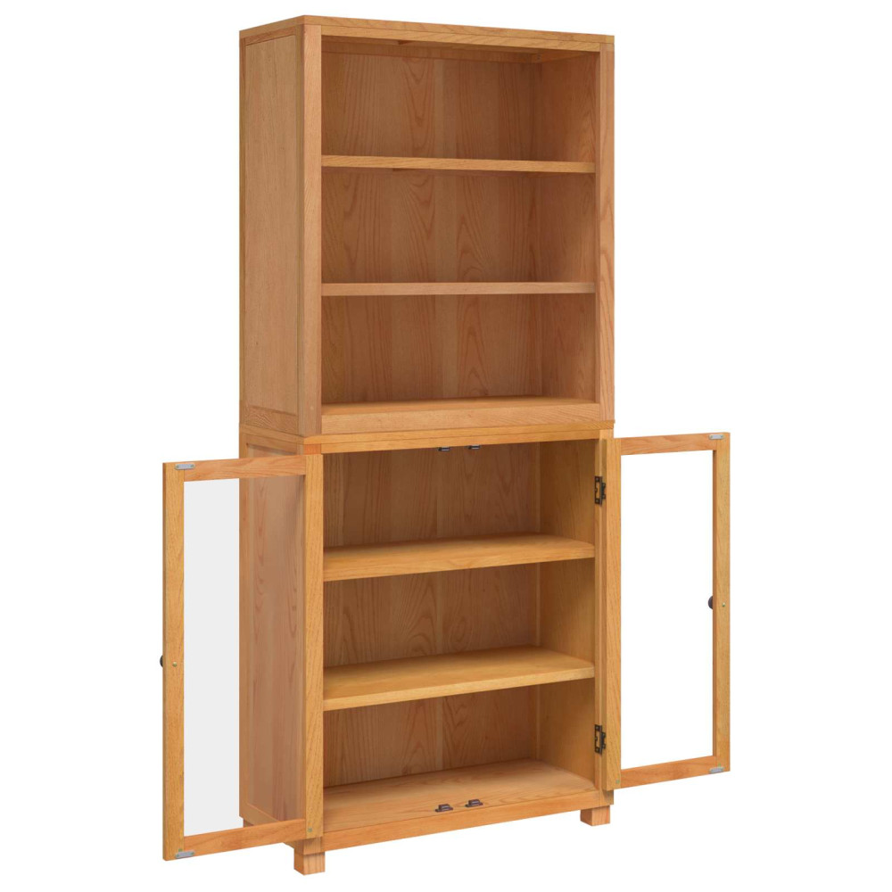 Produktbild för Förvaringsmöbelset 2 st Naturlig 80 x 35 x 185 cm Massivt Ekträ
