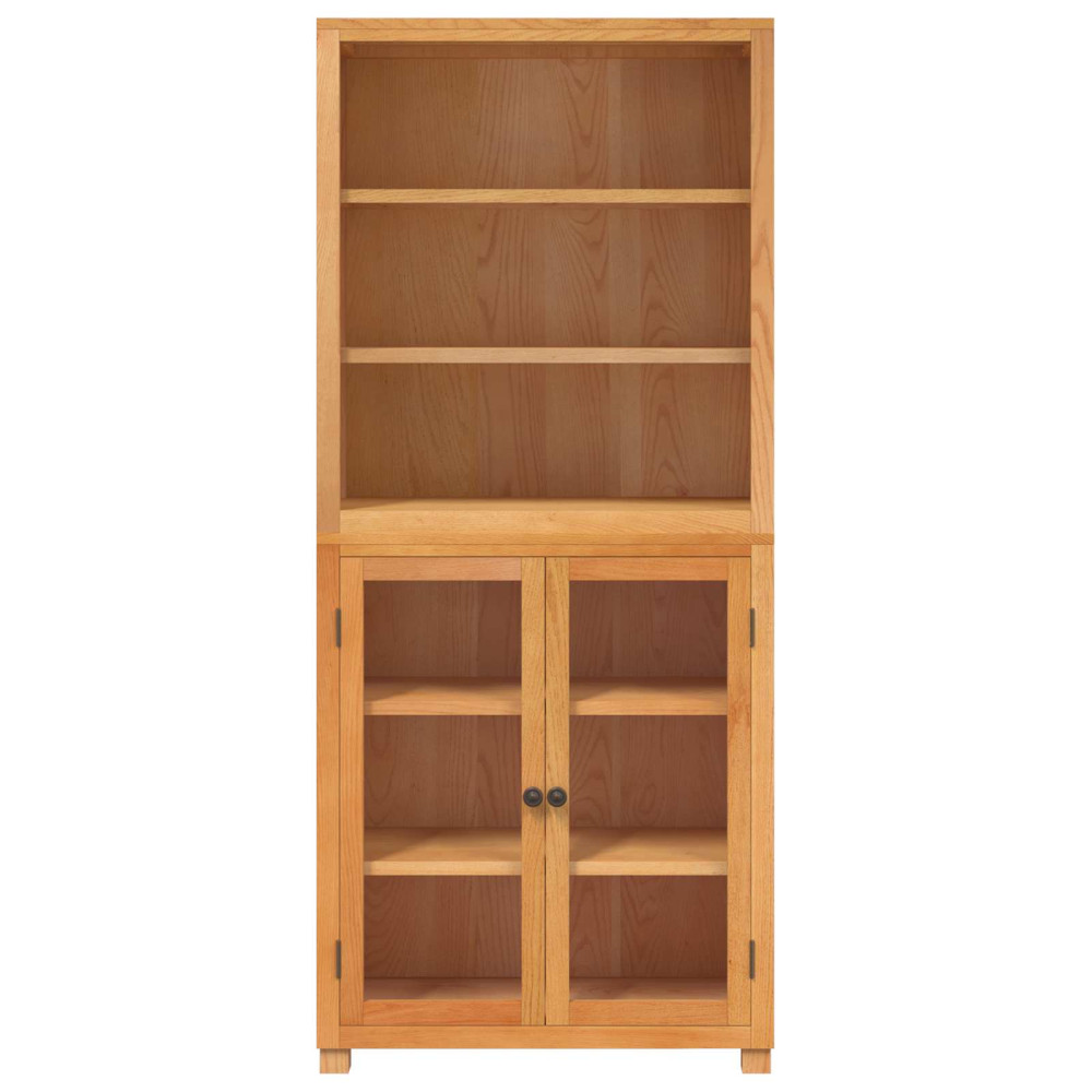 Produktbild för Förvaringsmöbelset 2 st Naturlig 80 x 35 x 185 cm Massivt Ekträ