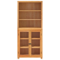 Produktbild för Förvaringsmöbelset 2 st Naturlig 80 x 35 x 185 cm Massivt Ekträ