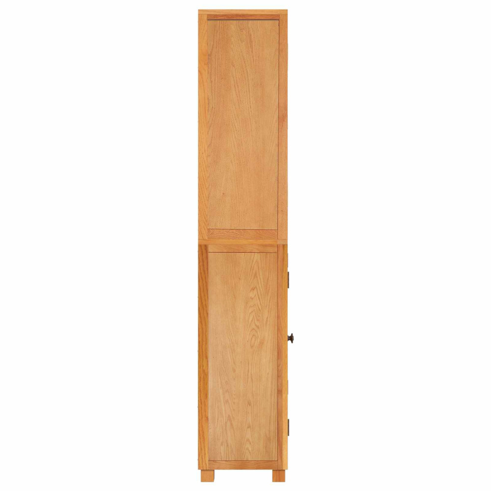 Produktbild för Förvaringsmöbelset 2 st Naturlig 80 x 35 x 185 cm Massivt Ekträ