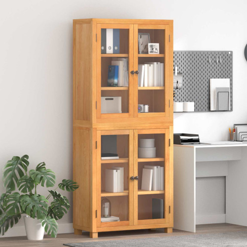 vidaXL Förvaringsmöbelset 2 st Naturlig 80 x 35 x 185 cm Massivt Ekträ
