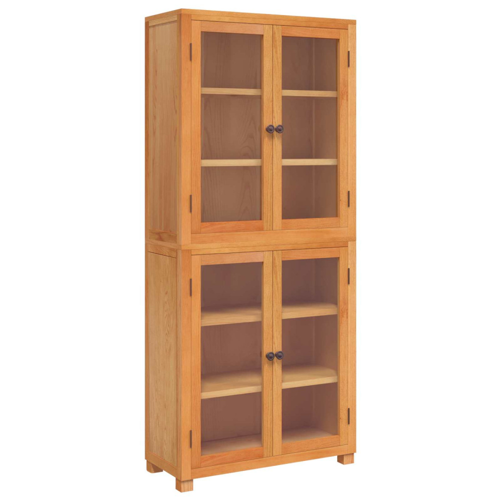 Produktbild för Förvaringsmöbelset 2 st Naturlig 80 x 35 x 185 cm Massivt Ekträ