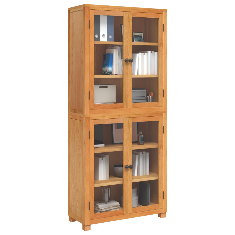Produktbild för Förvaringsmöbelset 2 st Naturlig 80 x 35 x 185 cm Massivt Ekträ