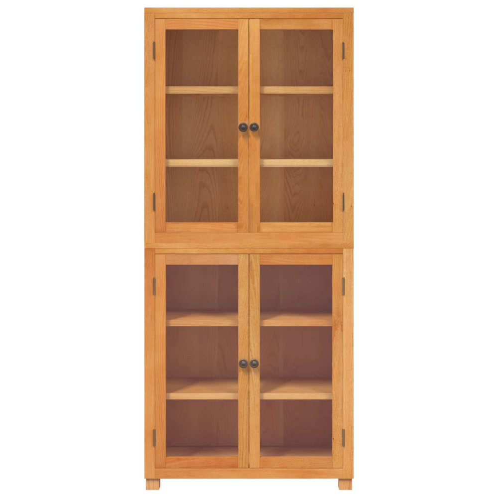 Produktbild för Förvaringsmöbelset 2 st Naturlig 80 x 35 x 185 cm Massivt Ekträ