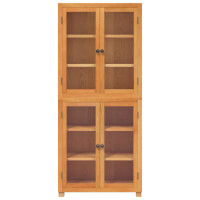 Produktbild för Förvaringsmöbelset 2 st Naturlig 80 x 35 x 185 cm Massivt Ekträ