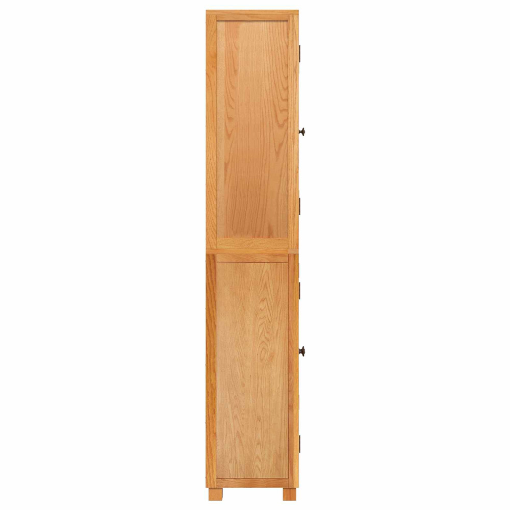 Produktbild för Förvaringsmöbelset 2 st Naturlig 80 x 35 x 185 cm Massivt Ekträ