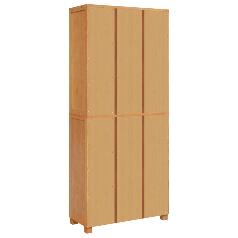 Produktbild för Förvaringsmöbelset 2 st Naturlig 80 x 35 x 185 cm Massivt Ekträ