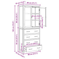 Produktbild för Förvaringsmöbelset 2 st Naturlig 80 x 35 x 185 cm Massivt Ekträ