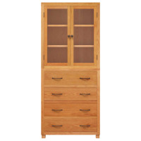 Produktbild för Förvaringsmöbelset 2 st Naturlig 80 x 35 x 185 cm Massivt Ekträ
