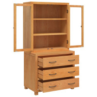Produktbild för Förvaringsmöbelset 2 st Brun 80 x 50 x 160 cm Massivt Ekträ