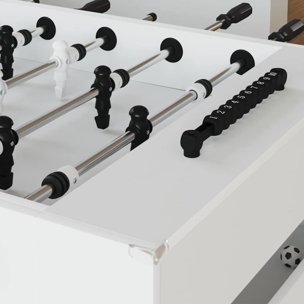 Produktbild för Foosballbord Vit 146,5 x 74 x 85 cm Konstruerat trä