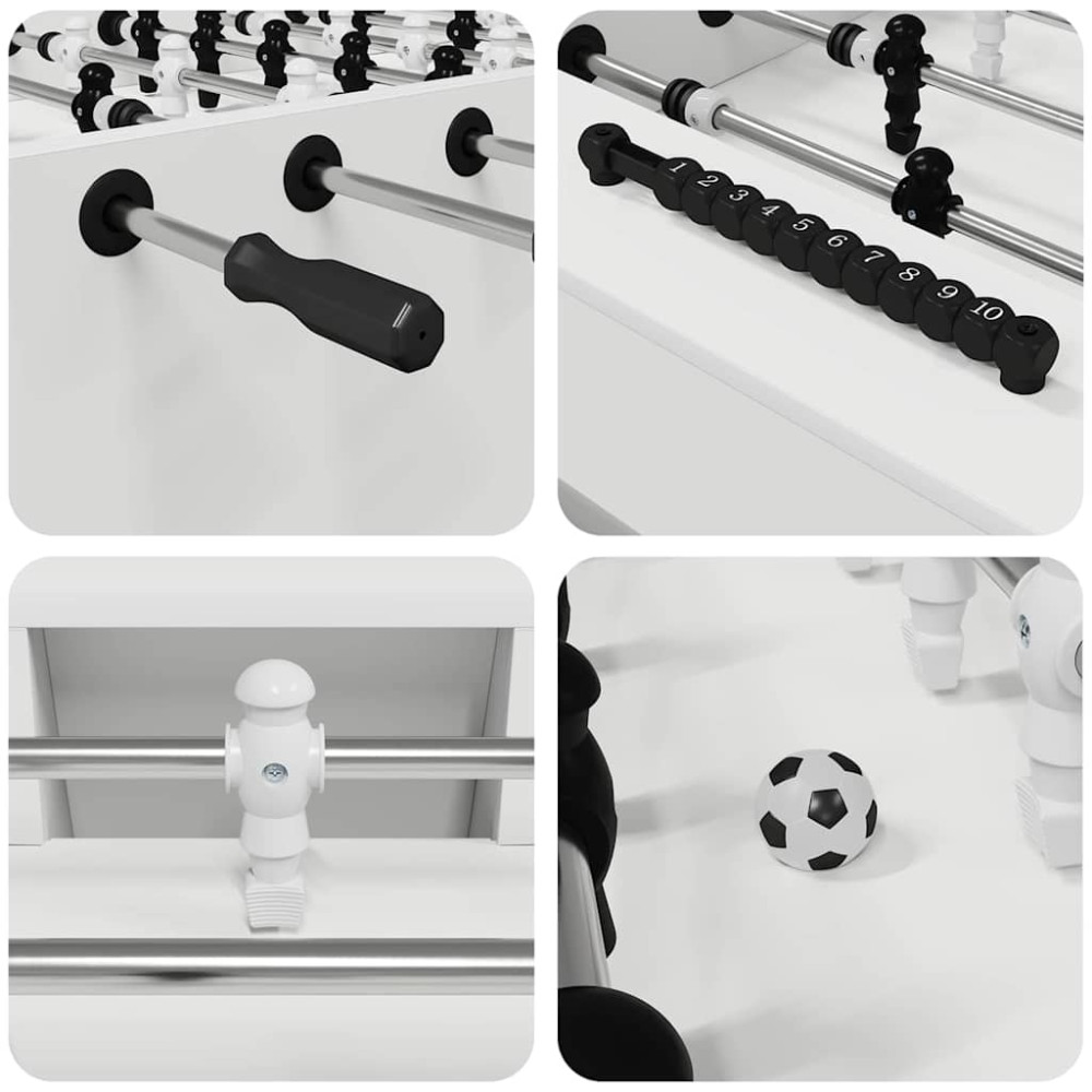 Produktbild för Foosballbord Vit 146,5 x 74 x 85 cm Konstruerat trä