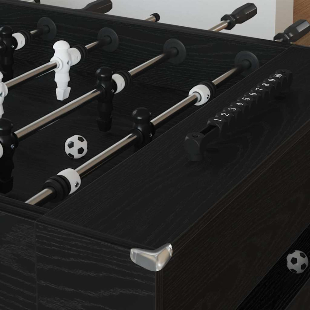 Produktbild för Foosballbord Svart Ek 146,5 x 74 x 85 cm Konstruerat trä