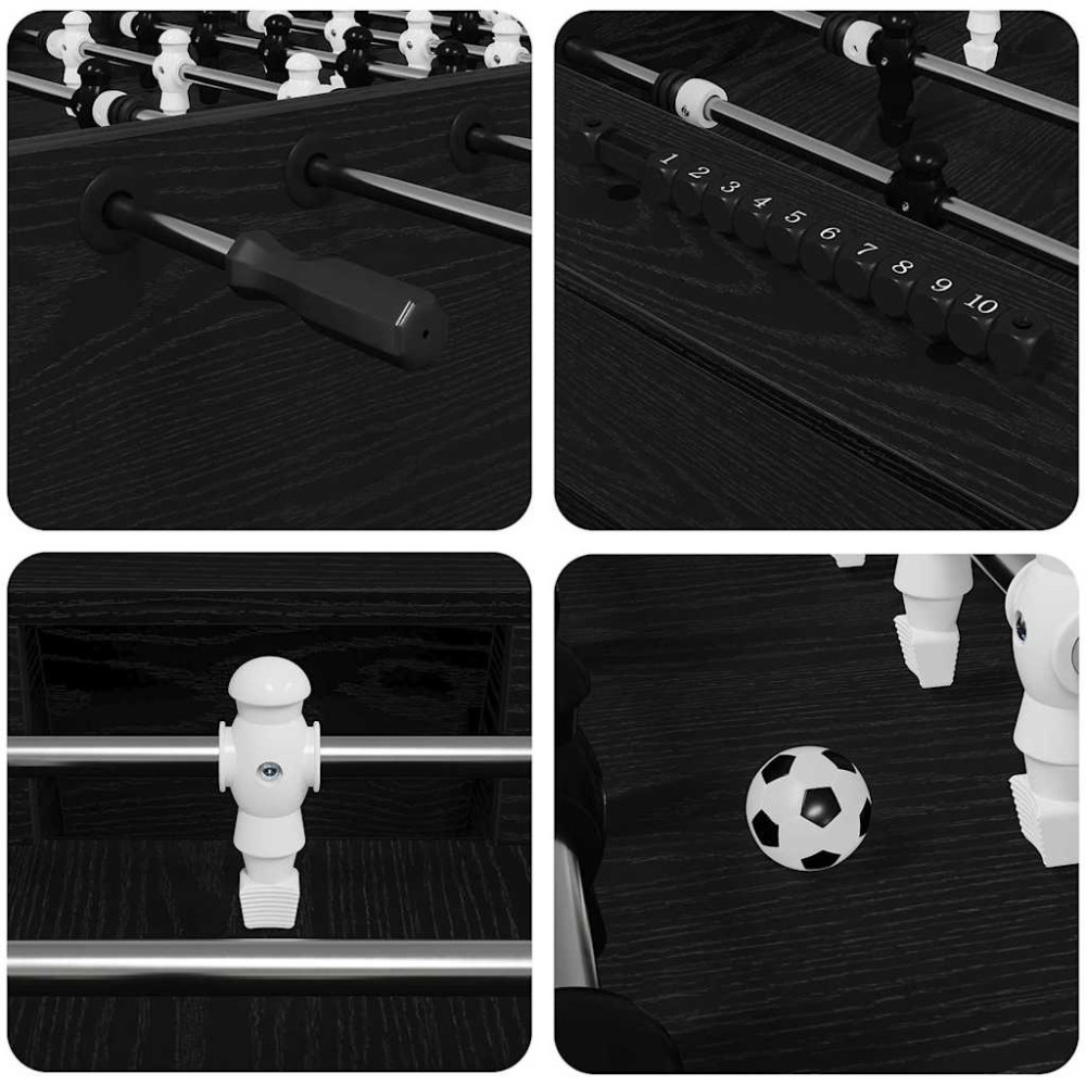 Produktbild för Foosballbord Svart Ek 146,5 x 74 x 85 cm Konstruerat trä