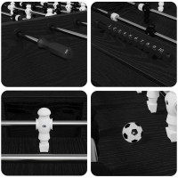 Produktbild för Foosballbord Svart Ek 146,5 x 74 x 85 cm Konstruerat trä
