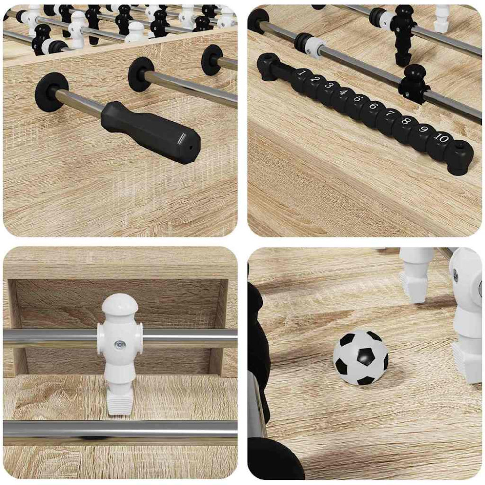 Produktbild för Foosballbord Sonoma-ek 146,5 x 74 x 85 cm Konstruerat trä