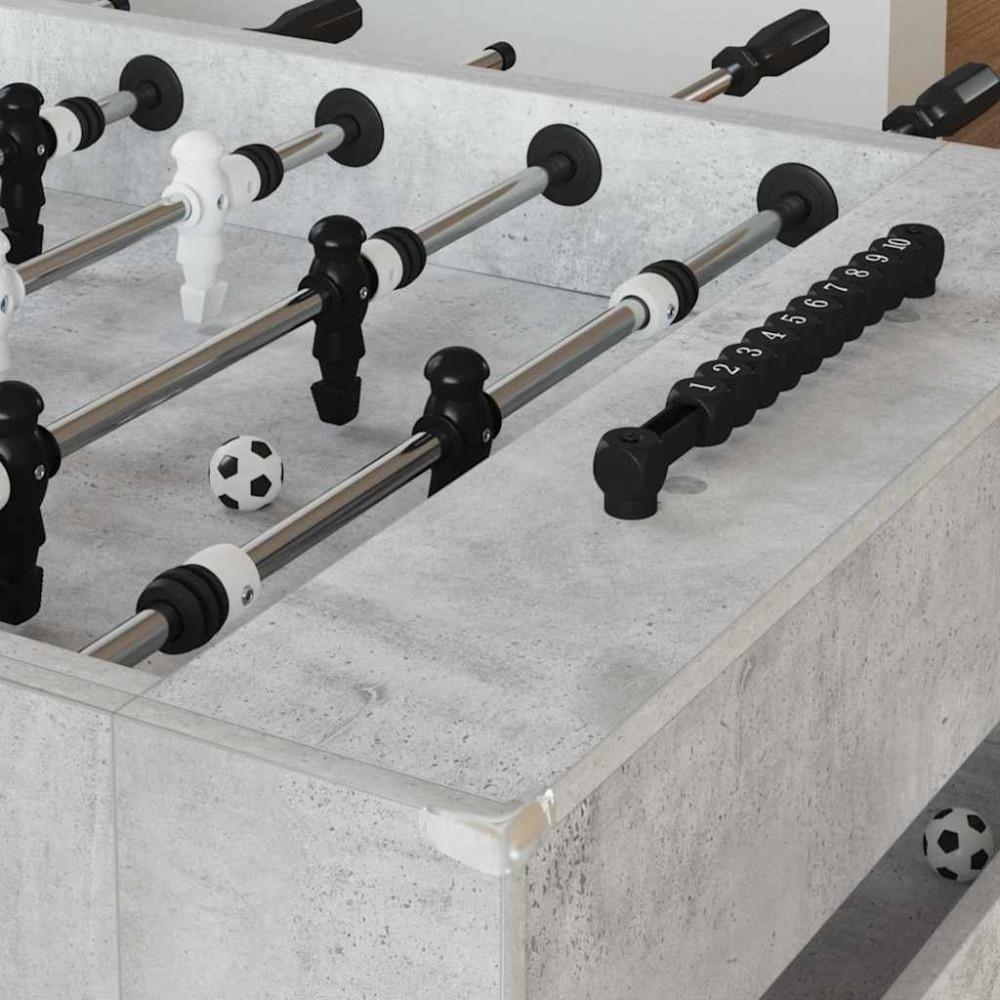 Produktbild för Foosballbord BetongGrå 146,5 x 74 x 85 cm Konstruerat trä