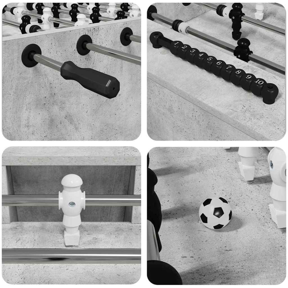 Produktbild för Foosballbord BetongGrå 146,5 x 74 x 85 cm Konstruerat trä