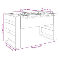 Produktbild för Foosballbord Rökt Ek 146,5 x 74 x 85 cm Konstruerat trä