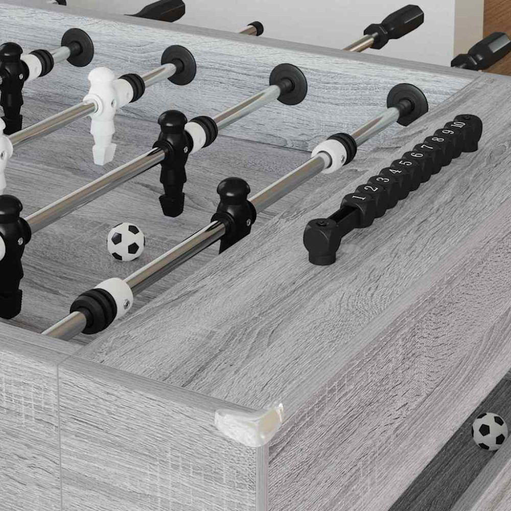 Produktbild för Foosballbord Grå Sonoma 146,5 x 74 x 85 cm Konstruerat trä