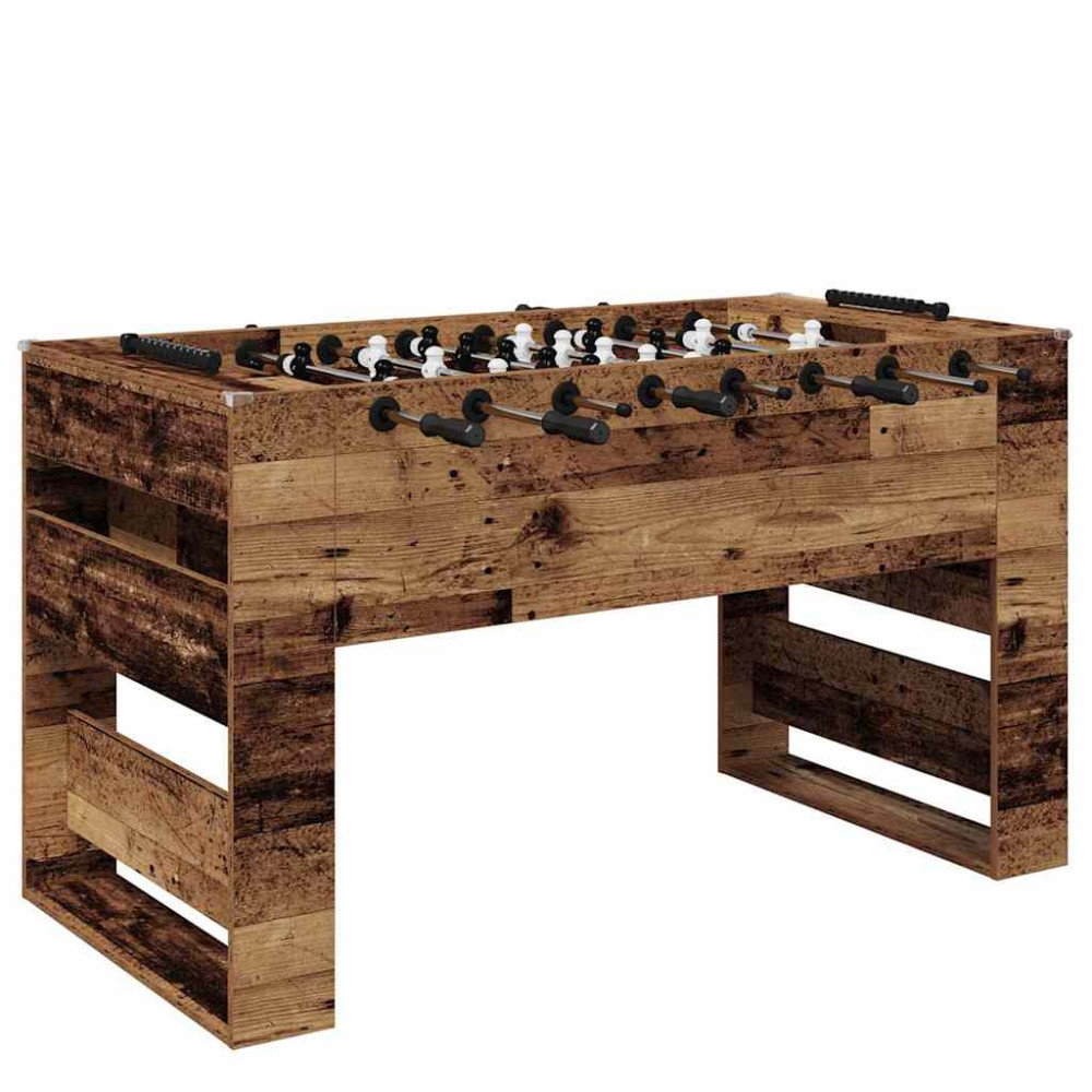 Produktbild för Foosballbord Gammalt trä 146,5 x 74 x 85 cm Konstruerat trä