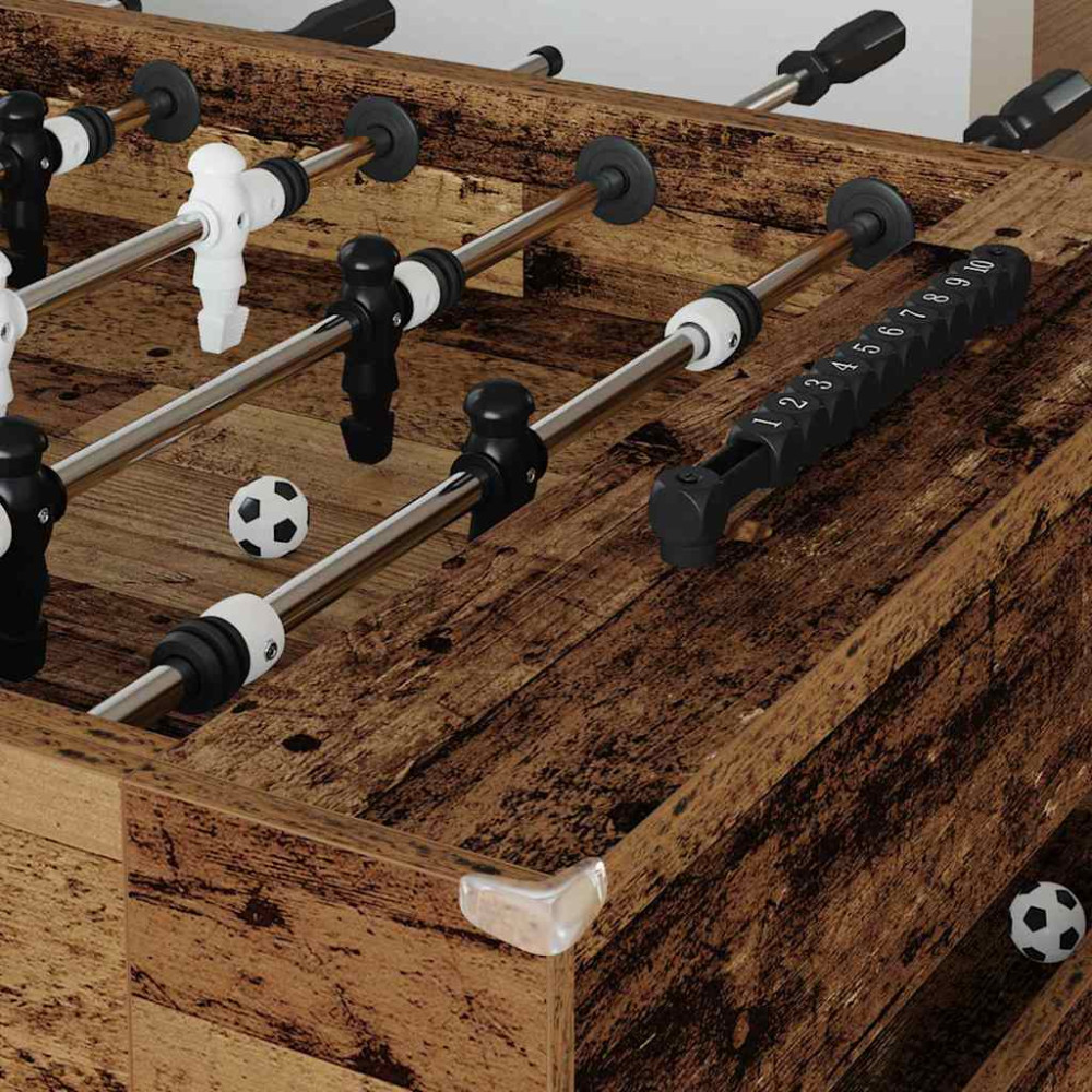 Produktbild för Foosballbord Gammalt trä 146,5 x 74 x 85 cm Konstruerat trä