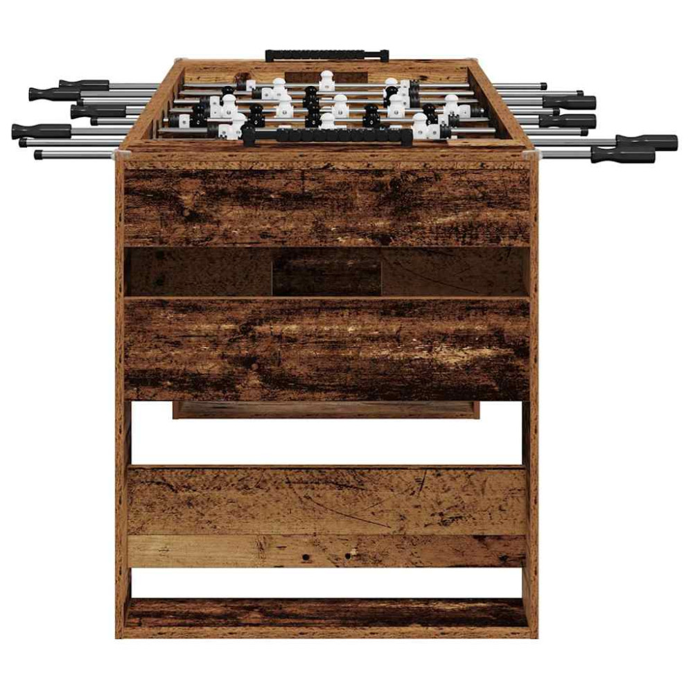 Produktbild för Foosballbord Gammalt trä 146,5 x 74 x 85 cm Konstruerat trä