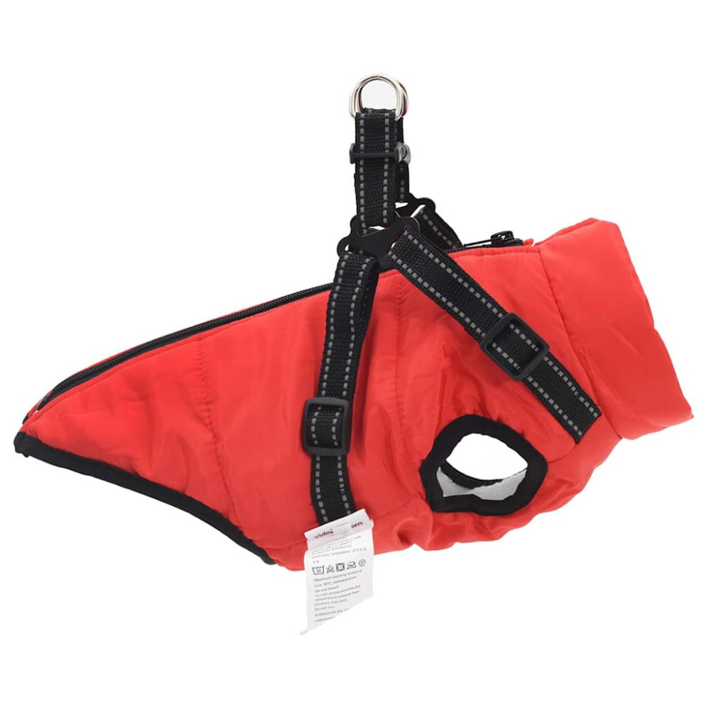 Produktbild för Hund Kappa Röd L24 Fleece och Polyester