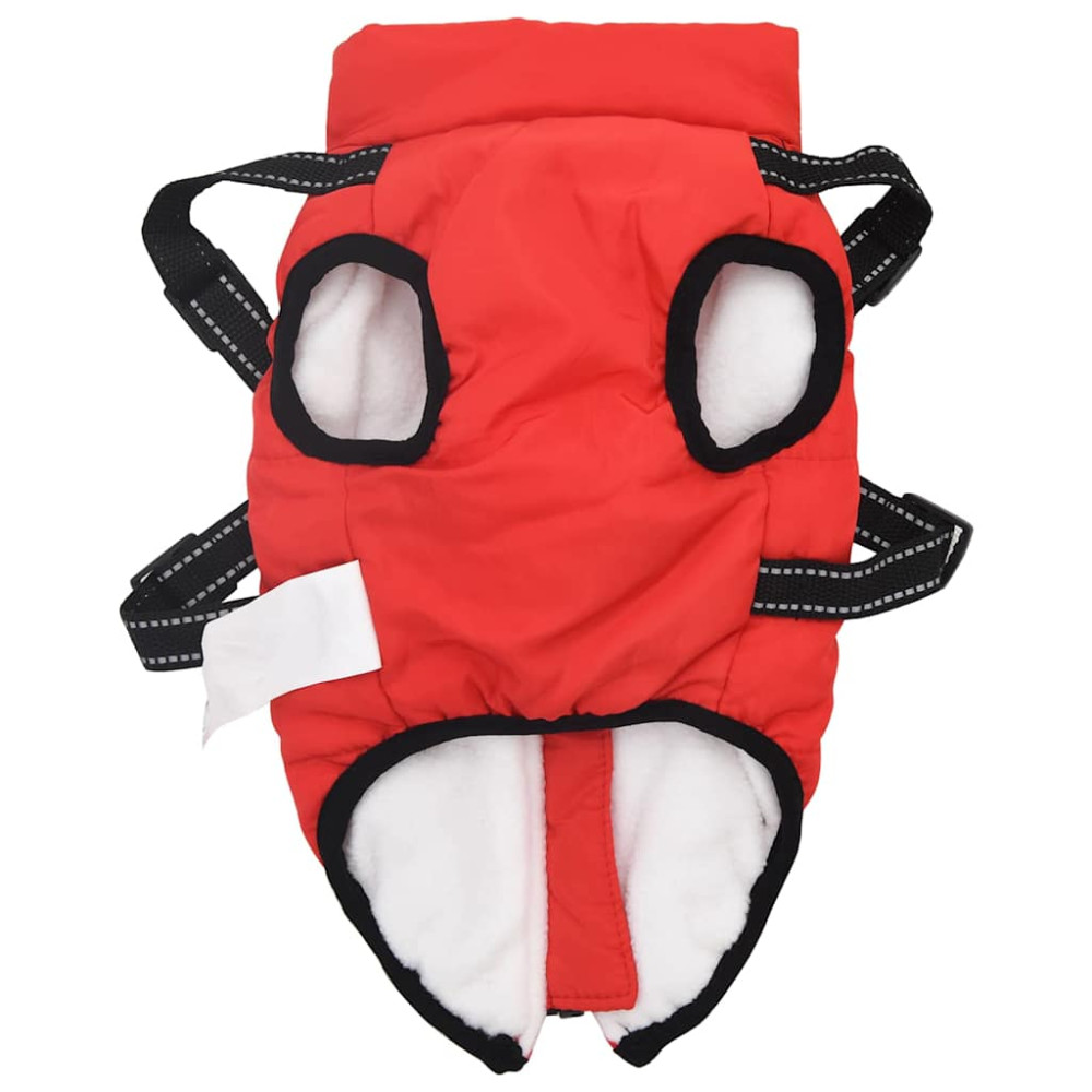 Produktbild för Hund Kappa Röd L24 Fleece och Polyester