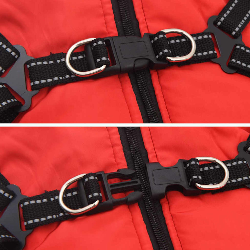 Produktbild för Hund Kappa Röd L32 Fleece och Polyester