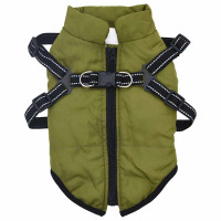 Produktbild för Hund Kappa Armégrön L24 Fleece och Polyester
