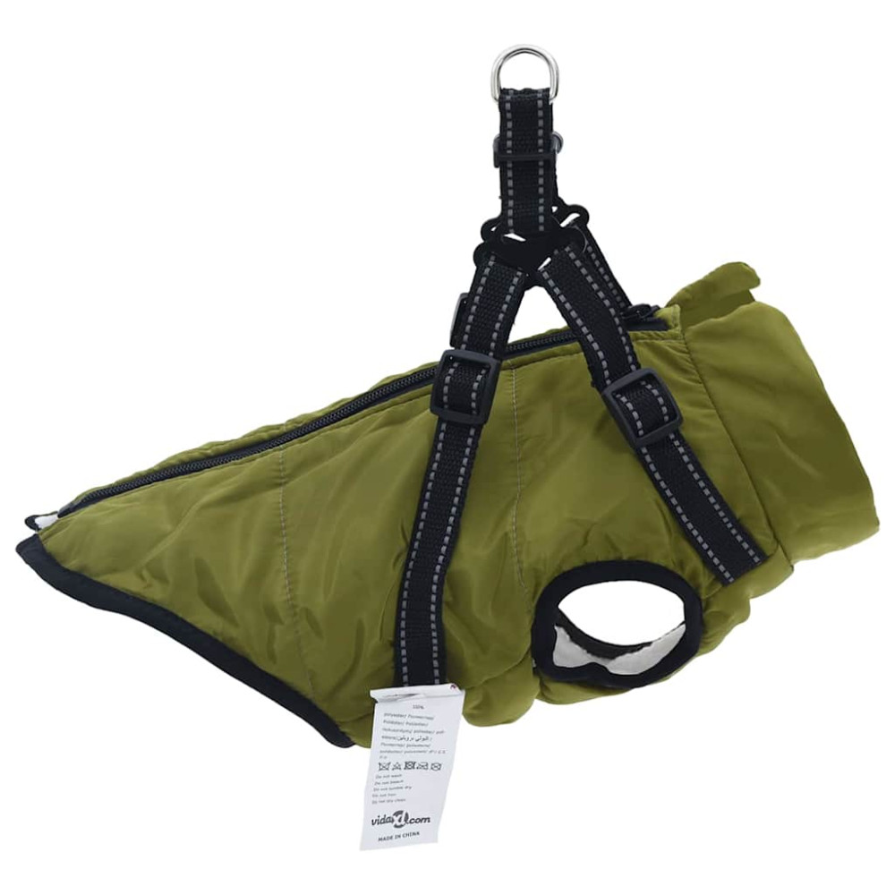 Produktbild för Hund Kappa Armégrön L24 Fleece och Polyester