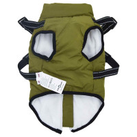 Produktbild för Hund Kappa Armégrön L24 Fleece och Polyester