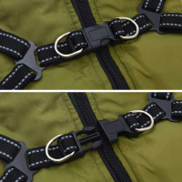 Produktbild för Hund Kappa Armégrön L24 Fleece och Polyester