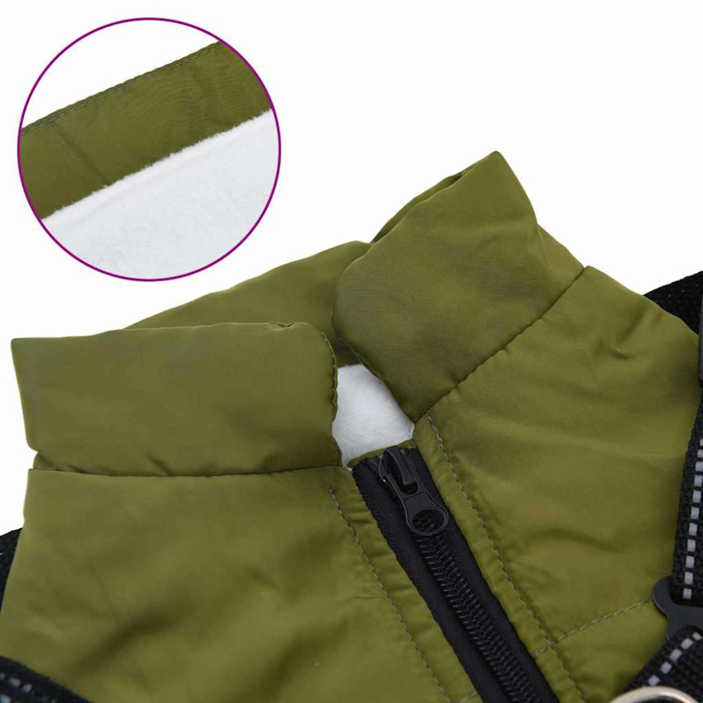 Produktbild för Hund Kappa Armégrön L24 Fleece och Polyester