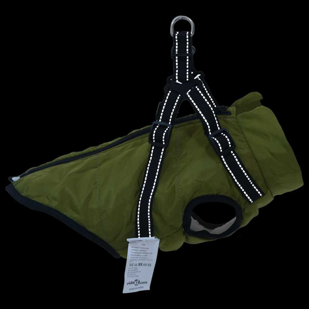 Produktbild för Hund Kappa Armégrön L24 Fleece och Polyester