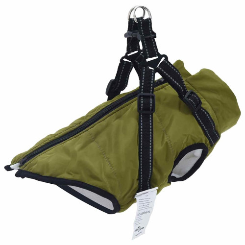 vidaXL Hund Kappa Armégrön L36 Fleece och Polyester