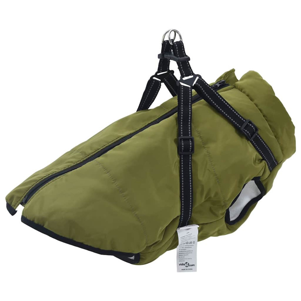 Produktbild för Hund Kappa Armégrön L48 Fleece och Polyester