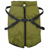 Produktbild för Hund Kappa Armégrön L48 Fleece och Polyester
