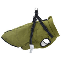 Produktbild för Hund Kappa Armégrön L48 Fleece och Polyester