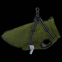 Produktbild för Hund Kappa Armégrön L48 Fleece och Polyester