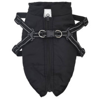 Produktbild för Hund Kappa Svart L24 Fleece och Polyester
