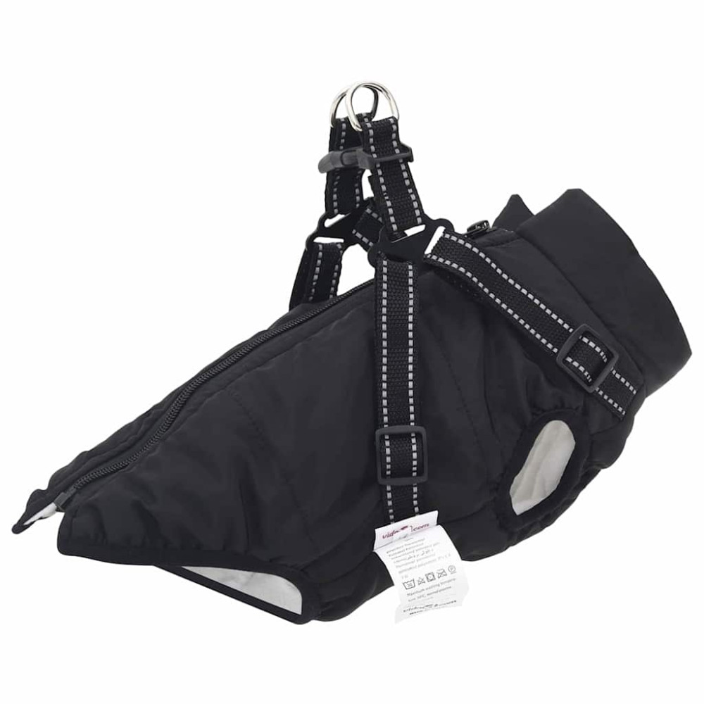 Produktbild för Hund Kappa Svart L36 Fleece och Polyester