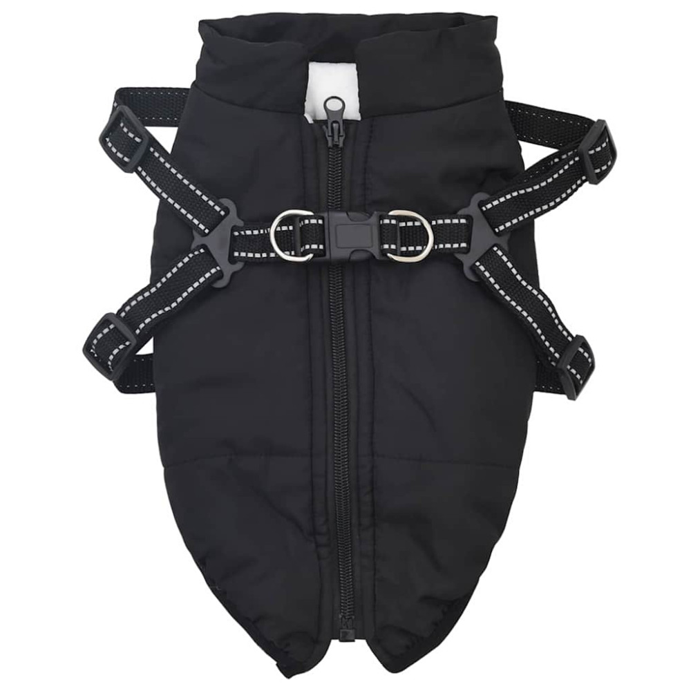 Produktbild för Hund Kappa Svart L36 Fleece och Polyester