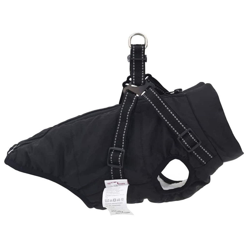 Produktbild för Hund Kappa Svart L36 Fleece och Polyester