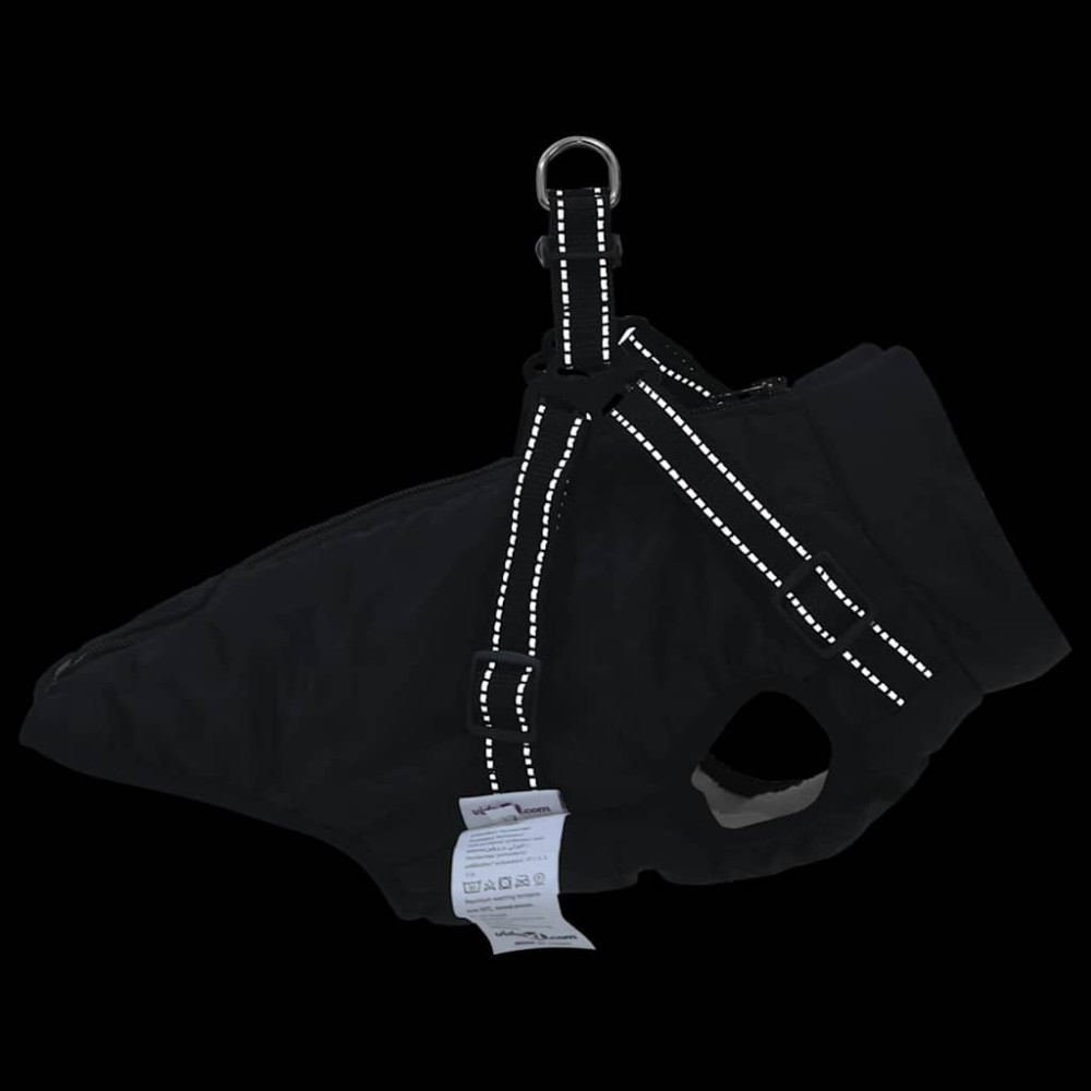 Produktbild för Hund Kappa Svart L36 Fleece och Polyester