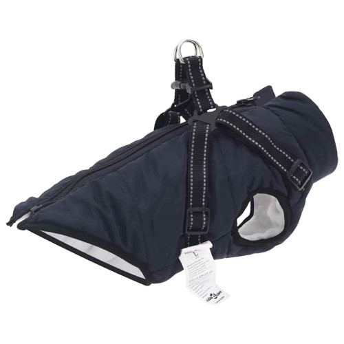 vidaXL Hund Kappa Mörkblå L24 Fleece och Polyester