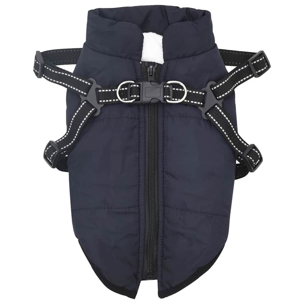 Produktbild för Hund Kappa Mörkblå L24 Fleece och Polyester