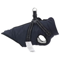 Produktbild för Hund Kappa Mörkblå L24 Fleece och Polyester