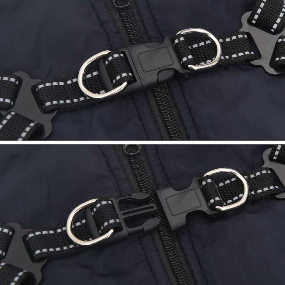 Produktbild för Hund Kappa Mörkblå L24 Fleece och Polyester